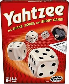 Hasbro Gaming Yahtzee Game, Fast-Playing Dice Games for Kids, Teens, and Adults, Strategy Games, Family Games for Kids, 2 or More Players,...